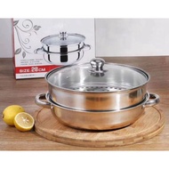 Steamer pot, steamer pot, 28cm Stainless steamer Frying Pan