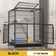 Petcho กรงแมว กรงแมวขนาดใหญ่ การออกแบบหลายประตู ประกอบง่าย เหล็กหนาพิเศษ มีล้อและบันได