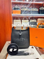 門市現貨～全新Hermes Mini Evelyne 黑銀