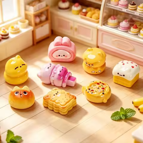 Miniature Landscape Cute Puff Cake Roll Bunny Bread Cute Little Pieces DIY Decorations Blind Bag Acc