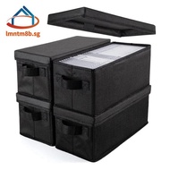 CD Case Storage Box-Pack of 4-14.1" X 6.2" X 5.5" CD Sleeve Container Holds 30 to 165 Discs