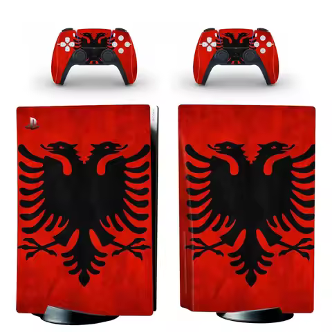 Albania National Flag PS5 Standard Disc Edition Skin Sticker Decal Cover for PlayStation 5 Console &