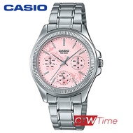 CASIO นาฬิกาข้อมือผู้หญิง สายสแตนเลส รุ่น LTP-2088D-4AVDF (หน้าปัดชมพู)