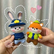 Móc khoá len Cáo Nick và Thỏ Judy nhân vật trong bộ phim Zootopia (ảnh thật)