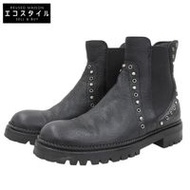 รองเท้าบูทเชลซีทรงแบน Jimmy Choo รุ่น BURROW ประดับหมุดด้านข้าง สำหรับผู้หญิง สีดำ ไซส์ 36 1/2