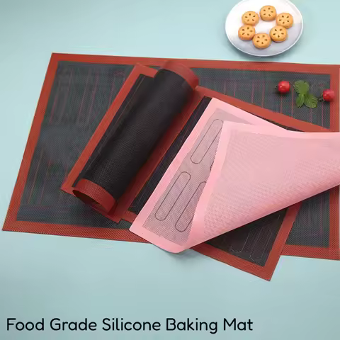40x30/58x38cm Food Grade Perforated Silicone Baking Mat 18/20 Cavities Eclair Puff Pastry Mat Non-st