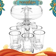 Party Drink Dispenser with 6 Shot Glasses Set - Acrylic Touchless Liquor Dispenser for Beverage Cider Cocktail ncsqqkjyx