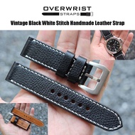 สายนาฬิกา สายหนังวัวแท้ รุ่น Handmade Vintage Black