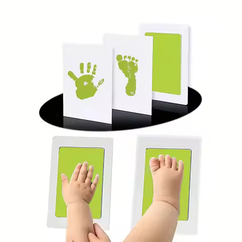 1 set DIY Baby Handprint and Footprint Kit, Non-Stick Ink, Baby Keepsake Casting Mould Newborn Impri