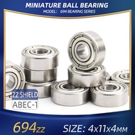 FUSHI 694 ZZ Bearing 4x11x4 mm 10Pcs 694ZZ RS 2RS Flange Handpiece Bearings For Strong Industrial Mo