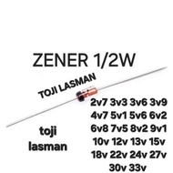 MERAH Diode Zener 1/2W 0.5W 1/2 W 0.5 W Half Red Diode VOLT V Voltage 2.7V 2V7 3.3V 3V3 3V6 3.6V 3V9