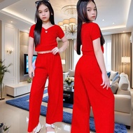 Pants terno top short sleeve for kids fit 7-10 yrs old girls set & coords kids fashion clothes