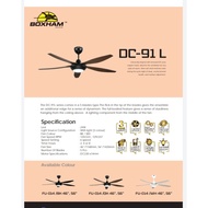 BOXHAM / FUMAGALI DC-91L 46'' / 56'' BABY LED CEILING FAN / LED CEILING FAN WITH REMOTE CONTROL