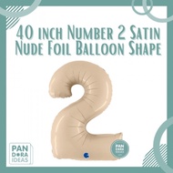 40 inch Number 2 Satin Nude Foil Balloon Grabo | Number 2 Balloon