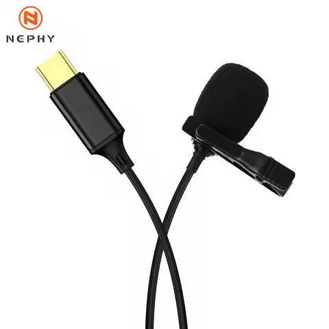 Mini Type C Microphone Lapel Lavalier Clip-on Recording Mic For Samsung S22 S20 S10 S9 Huawei P40 P3