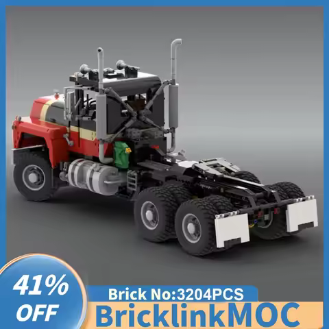3204PCS MOC RC Container Tractor trailer ToyGift 1:13 scale MACK R 6x6 US-Truck Tower Head model cre