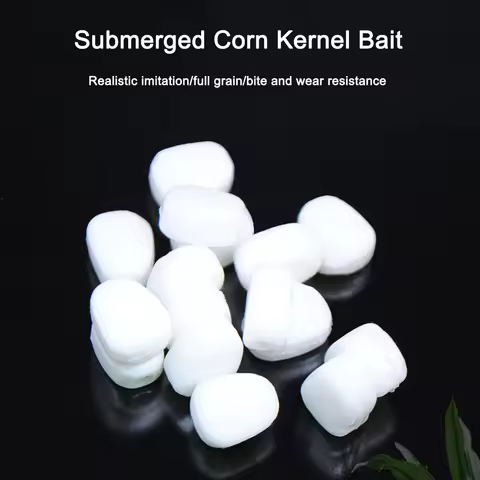 50pcs Black Pit Dedicated Fake Corn Carp Bait 10mm 0.4g Sinking Soft Silicone Corn Granular Baits Sw