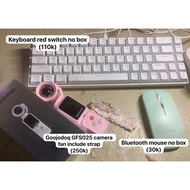 Goojodoq preloved items fan gfs025, mechanical red switch keyboard, mouse