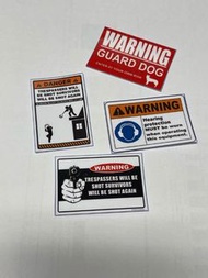 2張警告標誌標簽迷你雪櫃冰箱白板橡膠磁貼 Warning Sign Label Fridge Refrigerator White Board Rubber Magnets [WL002]