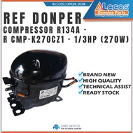 REFRIGERATOR DONPER COMPRESSOR R134A - 1/3HP (270W)-R CMP-K270CZ1