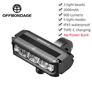 [COD] Original Horizontal Bicycle Headlight large angle 2600lumen Bicycle Front light Rechargerable 