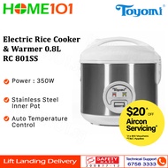 Toyomi Electric Rice Cooker &amp; Warmer with Stainless Steel Inner Pot 0.8L RC 801SS