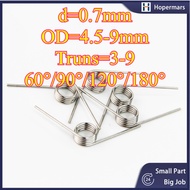 steel spiral torsion  V-shaped spiral torsion spring sus304 d0.7mm OD4/4.5/5/5.5/6/7/8/9mm (HA-XDT-M