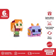 BEST - Minecraft Alex in Leather Armor and Pink Axolotl - Action Figure Toy