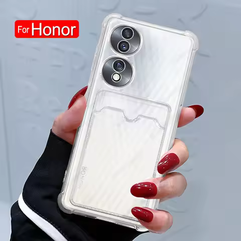 Funda For Honor 70 50 SE 80 Pro 8A X8 Card Slot Transparent Case For Huawei P60 P50 P40 P30 Mate 50 