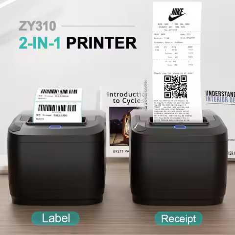 USB Bluetooth WIFI Mobile Phone Sticker Barcode Printer ZY310 3inch Thermal Label Printer Receipt Pr