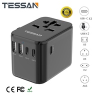 Universal Travel Adapter Worldwide International Plug with 3 USB C 2 USB Ports, TESSAN Universal Power Adapter 5 USB 5.6A , Worldwide Travel Adapter, All-in-one Outlet Adapter Conv