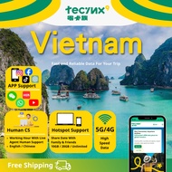 Tecinx Vietnam eSIM - 1GB to Unlimited Data | 1-30 Days | Delivery to Email/Chat