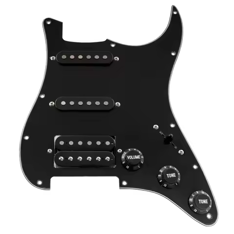 Musiclily Basic Pre-wired Loaded Standard ST-HSS Pickguard with Alnico 5 Magnet Pickup Set for ST El