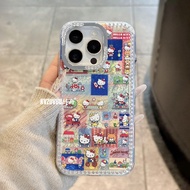 KVZUVUU | Ốp Lưng cho iPhone 17 Họa Tiết Ô Vuông Mèo Kute Có Viền Đính Kim Cương