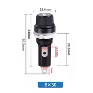 Black FUSE Holder Glass Tube 6 * 30 6X30MM FUSE Holder FUSE FUSE Holder Round Holder Middle Holder O