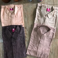 KATUN KEMEJA Batik Costume Plain Shirts For Boys Dobby Brown Sogan Cream Mocca Plain Shirts Dobby Co