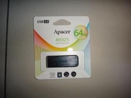 全新 Apacer 宇瞻 USB2.0AH325 黑 墨客碟 隨身碟 64G_參考創見 金士頓 sony SANDISK