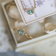 Klaren himmel. Clear Sky Diary Super Exquisite Paraiba Color Apatite Light Luxury Ring Necklace