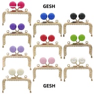 GESH Purse Clasp Frame, Metal Candy Color Purse Frame Kiss Clasp, Square Bag Kiss Clasp Lock
