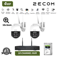 2ECOM 4MP 10x Zoom In wireless cctv set 360 degree rotate Audio CCTV Wifi CCTV wireless eyeball came