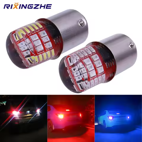 BAY15D P21/5W 1157 Led Double color Strobe LED 3014 42 LED Flash light brake blink light Lamp Bulb r
