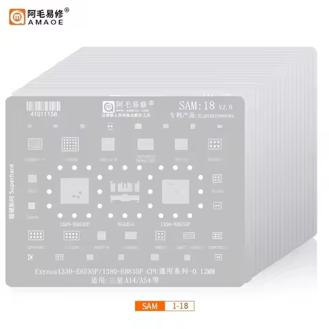 Amaoe S24 Ultra/S23/S22 A70/J70/A90 IC Chip BGA Reballing Stencil For Samsung Galaxy/Note Steel Mesh