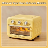 Midea Air Fryer Oven All-in-one Machine 12L Small Household Baking Oven Electronic Oven Air Frying two-in-one Multi-Function Machine PT1210 Yellow 美的空气炸锅 烤箱一体机