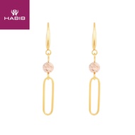 HABIB Oro Italia Altynai Yellow and Rose Gold Earring, 916 Gold