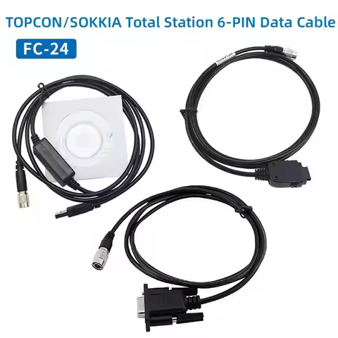 FC-24USB Data Cable for TOPCON SOKKIA Total Stations ES/OS/PS To PC (Win8/10) 6 Pin