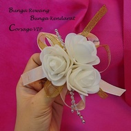 1pcs Event Corsage Ready Stock Bunga Rewang 3bunga Kendarat VIP Bunga Kendarat