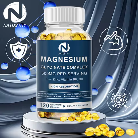 Magnesium Glycinate Capsules with Zinc for Sleep Quality, Muscle Recovery, Heart, Brain Health