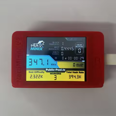 NMMiner NerdMiner V2 Hashrate Lucky Miner ESP32 2.8 inch Smart Display Crypto Solo Lottery 350KH/s B