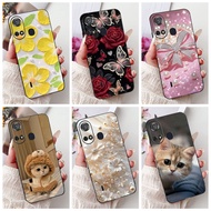For Itel A49 Play / Itel A58 Lite / A631L New Elegant Floral Cat Painting Casing Itel A49play A58lit
