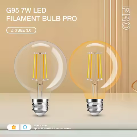 Gledopto Zigbee 3.0 AC220V Filament G95 Incandescent LED Light Bulb 7W Pro E27 For Decoration Lighti